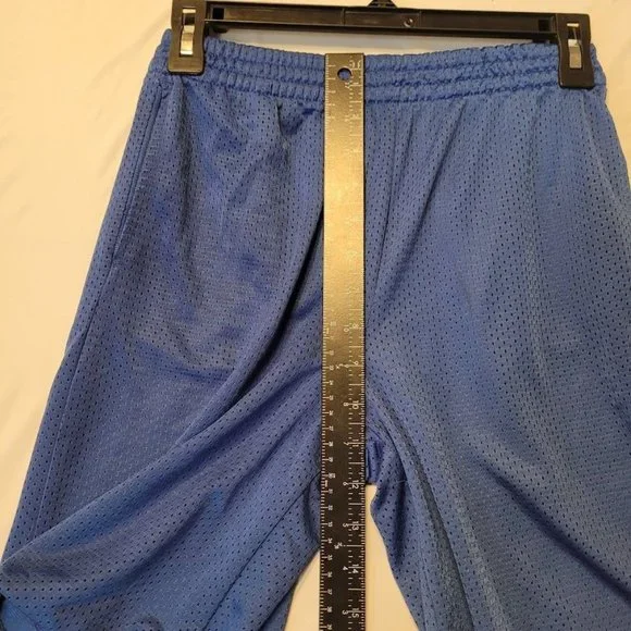 Vintage Starter Blue Mesh Running Sweat Shorts With Pockets Size L 10-12 - Picture 8 of 14